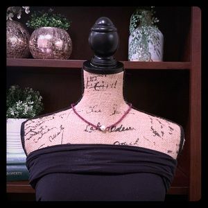 Red Crystal & Semi-Precious Pearl Necklace